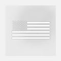 All White American Flag